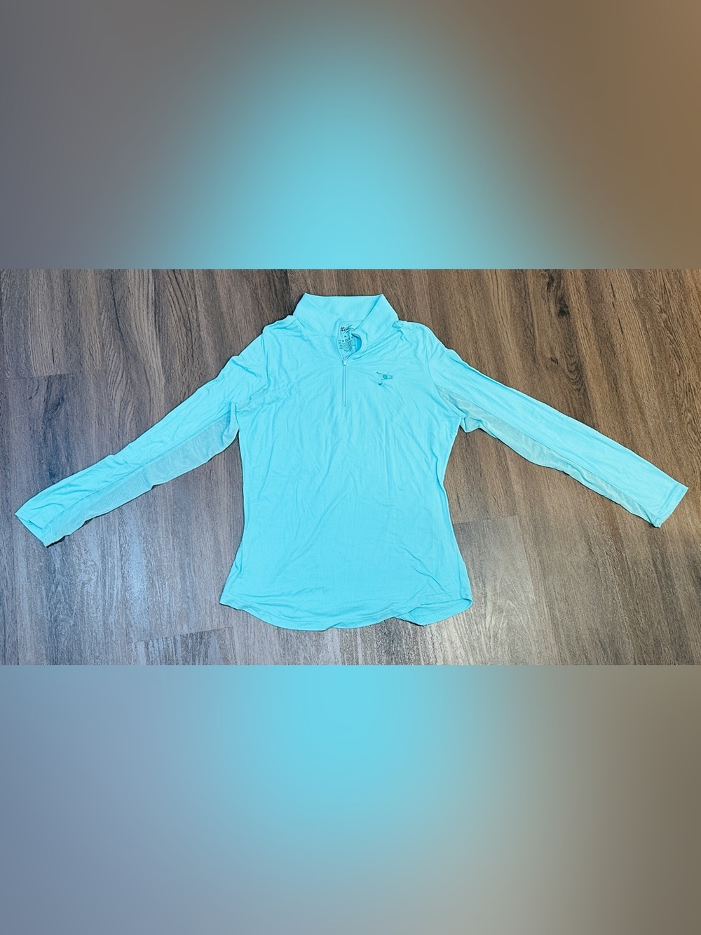 Women’s Aqua Blue Golf Quarter-Zip Performance Pullover Medium